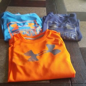 Three under Armour boys long sleeve shirts
